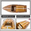 Handcrafted Classic Wooden Speedboat Model Vintage Luxury Collectible with Detailed Brass Accents, American Flag, and Elegant Display Stand Perfect for Nautical view 2