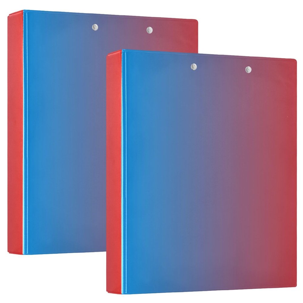 3-Ring Binder with Clipboard, 2.5 cm, 1/2-Pack, Blue-to-Red Gradient