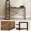 VBChome MAX Desk with Shelves, Rustic Wood Look, Black, 120 x 44 x 120 cm view 3