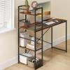 VBChome MAX Desk with Shelves, Rustic Wood Look, Black, 120 x 44 x 120 cm view 4
