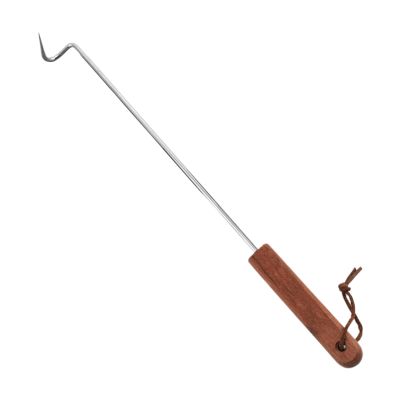 Pigtail Meat Turner, Food-Turning Tool with Wooden Handle