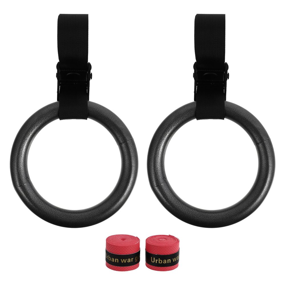 Toyvian Adjustable Gymnastics Rings, 2-Piece Webbing Set for Indoor Training