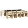 Verderoom 10-Person Garden Furniture Set, Rattan Seating Group, Table with Chairs, Beige Cushions, 11-Piece view 2