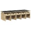 Verderoom 10-Person Garden Furniture Set, Rattan Seating Group, Table with Chairs, Beige Cushions, 11-Piece view 3