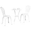 vidaXL 3-Piece Garden Bistro Set White Aluminum view 1