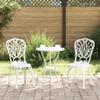 vidaXL 3-Piece Garden Bistro Set White Aluminum view 2