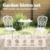 vidaXL 3-Piece Garden Bistro Set White Aluminum view 4