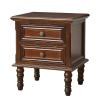 Mid-Century Vintage Wooden Nightstand with 2 Drawers view 1