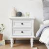 Mid-Century Vintage Wooden Nightstand with 2 Drawers view 4