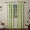Pacok Voile Curtains, 90 in, 2 Panels, Rod Pocket, 56 x 90 in, Green view 1