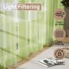 Pacok Voile Curtains, 90 in, 2 Panels, Rod Pocket, 56 x 90 in, Green view 4