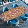 Highdi 3D Stretch Oval Tablecloth, Washable, Elastic-Fit Outdoor Table Cover, Vintage Mandala 9,107 x 165 cm view 1