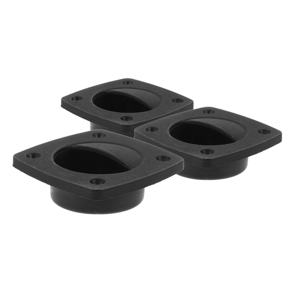 ibasenice Flush Pull Handles for Boat Hatches, 3-Pack, Black PP
