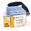 100 Black Badge Holders with Lanyards view 1