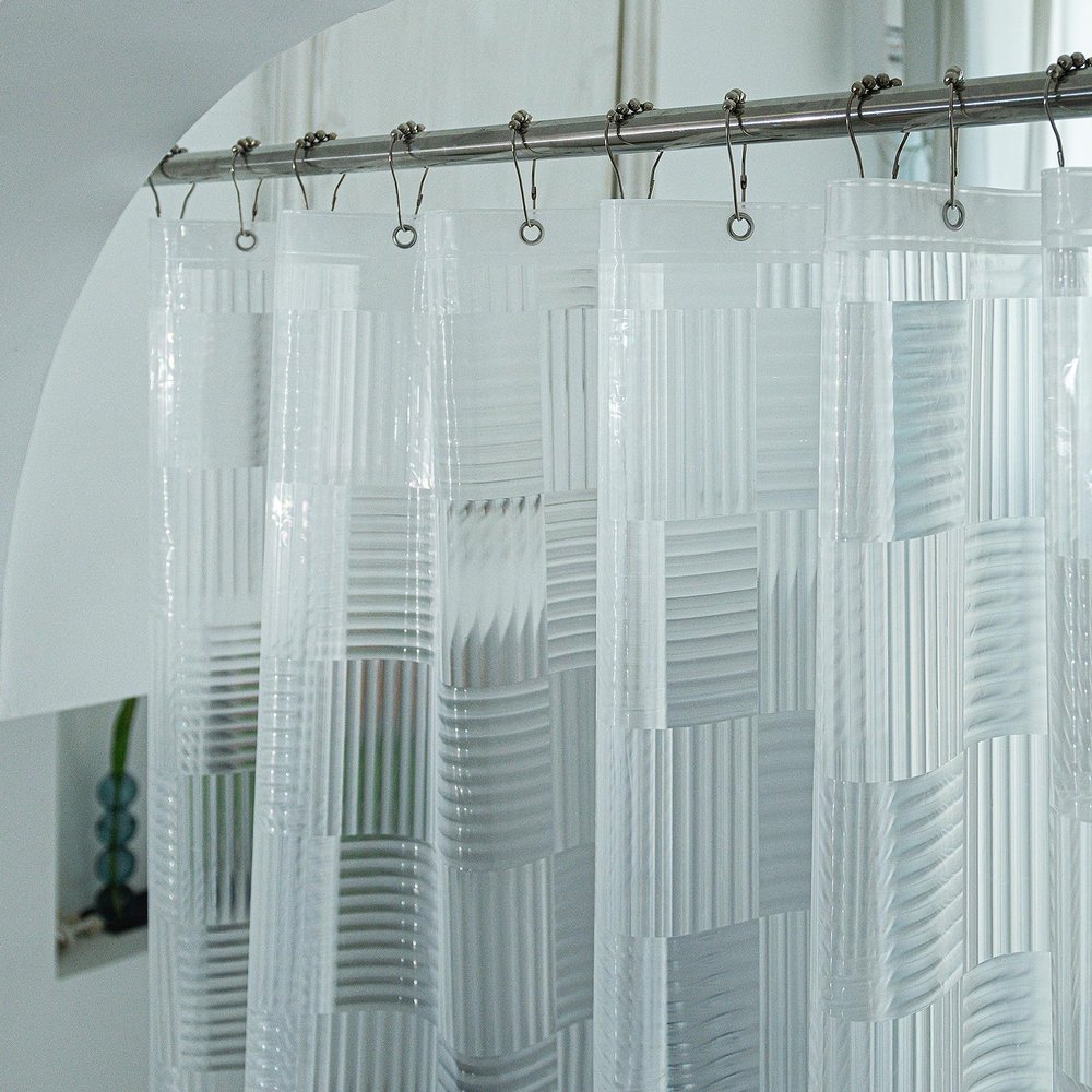 Tonnali Shower Curtain or Liner with Design, EVA Plastic, Waterproof, Durable, 183 x 190 cm