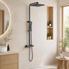 KOMIRO Black Thermostatic Shower System with Rain Shower view 1