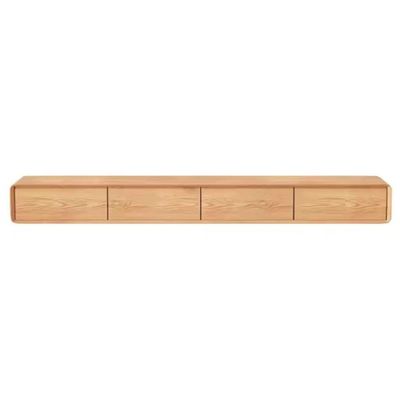 Floating Wall-Mounted TV Stand with Flip-Down Door, 200 × 24 × 18 cm