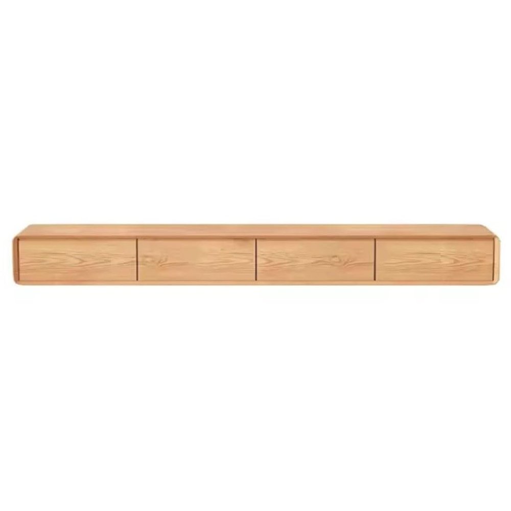 Floating Wall-Mounted TV Stand with Flip-Down Door, 200 × 24 × 18 cm