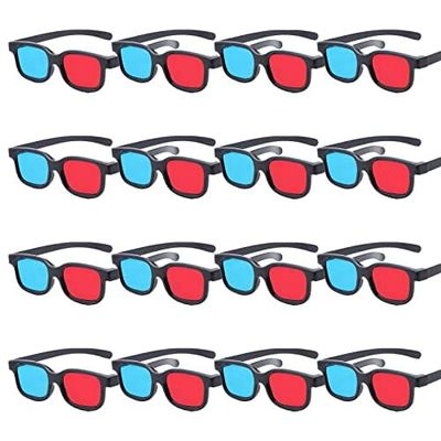 Red-Blue 3D Glasses for Movies, Games & Images, 16-Pack