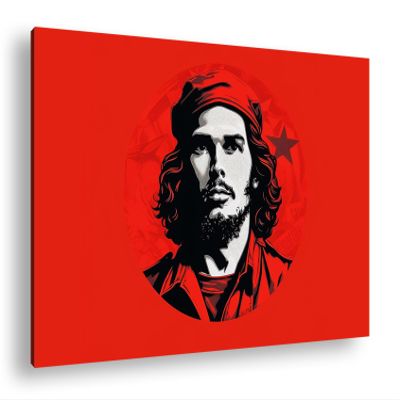 deyoli Canvas Print Revolution in Red – Che Guevara, Iconic Face of Change, 70 x 50 cm XXL