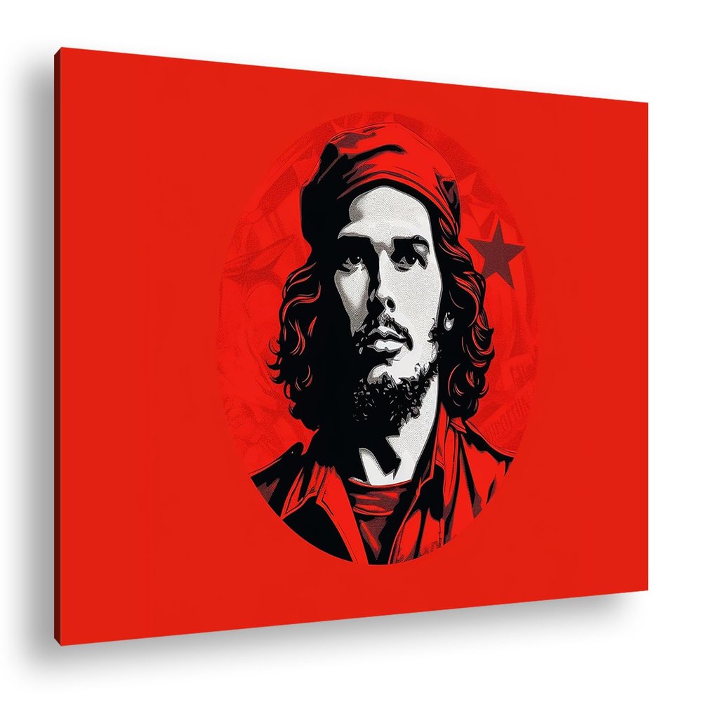 deyoli Canvas Print Revolution in Red – Che Guevara, Iconic Face of Change, 70 x 50 cm XXL