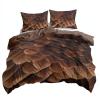Dark Background Eagle Feather 3-Piece Bedding Set, 155 x 220 cm view 4