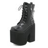 Women's Gothic Platform Ankle Boots with Buckles and Side Zipper view 4