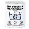 Kiddle-Design Personalized Piggy Bank for 67th Birthday – “Handle with Care, This Good Piece Is 67” view 1