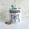 Kiddle-Design Personalized Piggy Bank for 67th Birthday – “Handle with Care, This Good Piece Is 67” view 4