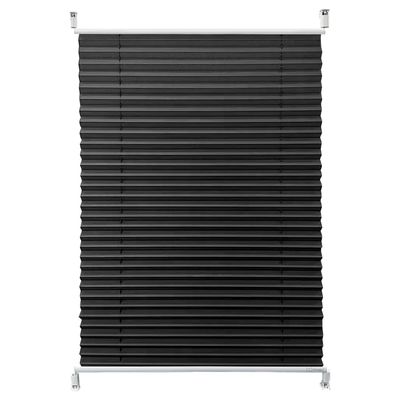 Klemmfix Plain Pleated Blind, Anthracite, Smooth Fabric, No Drilling, 90 x 130 cm