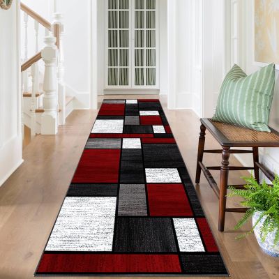 Long Runner Rug 80 x 350 cm, 6 mm Short Pile, Non-Slip and Washable
