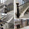 Indoor/Outdoor Stair Railing Metal Baluster Spindles, Modern Square Black-and-Gold Railing for Interior and Deck Stairs view 2