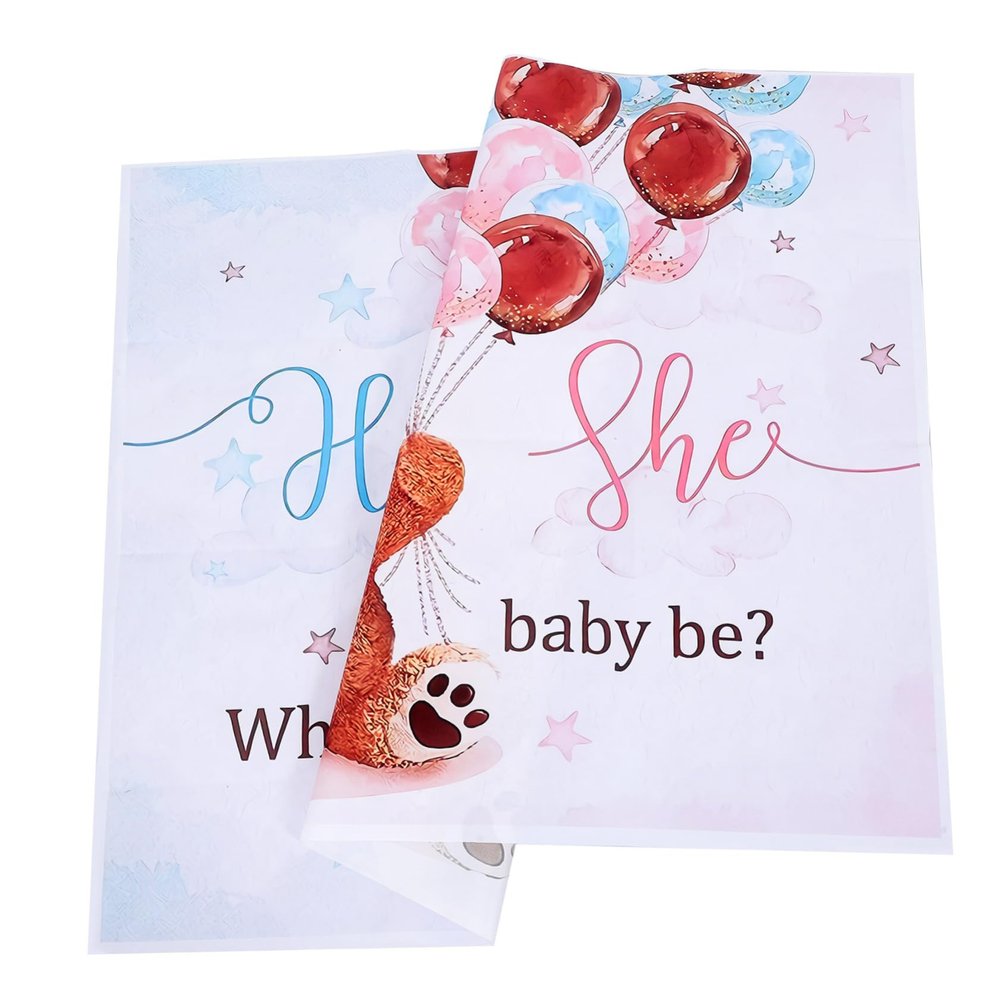 Gender Reveal Photo Banner for Baby Shower, Fabric