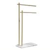Freestanding Copper Towel Rack with Marble Base, 2-Tier, Gold, 50 x 20 x 88 cm view 1