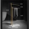 Freestanding Copper Towel Rack with Marble Base, 2-Tier, Gold, 50 x 20 x 88 cm view 2