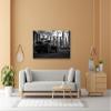 Black Porsche in Front of Skyline – Elegant, Fast, Urban | 100 × 50 cm Panorama Canvas Print view 2