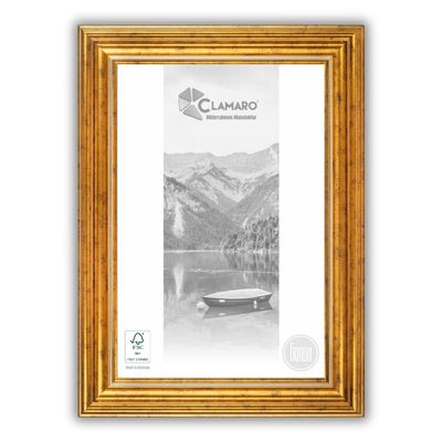 CLAMARO Genua Antique Solid Wood Picture Frame, 76 mm, 26 x 38 cm