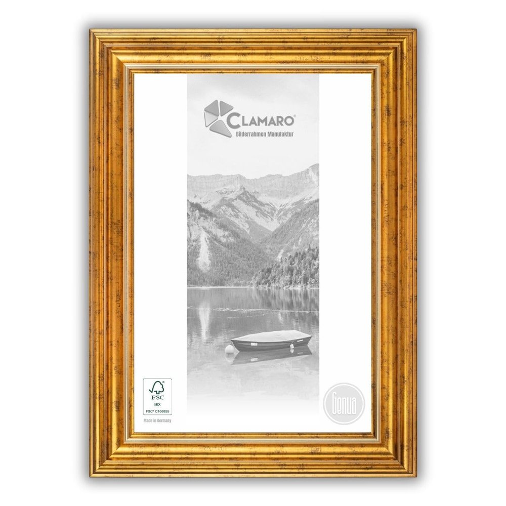 CLAMARO Genua Antique Solid Wood Picture Frame, 76 mm, 26 x 38 cm