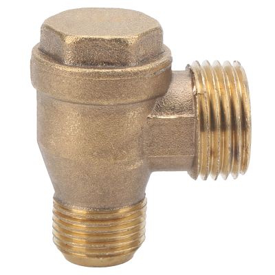Akozon 2-Way 1/2 x 3/8 Brass Pneumatic Check Valve for Air Compressors