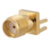 SMA Female PCB-Mount Base Socket Jacks, 50 Ohm RF, Brass, 10-Pack view 2