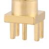 SMA Female PCB-Mount Base Socket Jacks, 50 Ohm RF, Brass, 10-Pack view 3