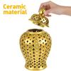 Gold Hollow Ceramic Vase for Decorative Use view 3