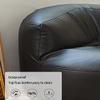 Navy Blue Faux Leather Bean Bag Sofa Set with Filler, Corner Pouf, Ottoman, and Footstool view 3