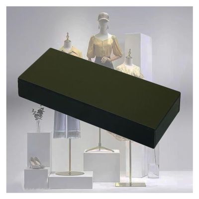 Square Display Pedestal Stand, Black, 40 x 40 x 10 cm