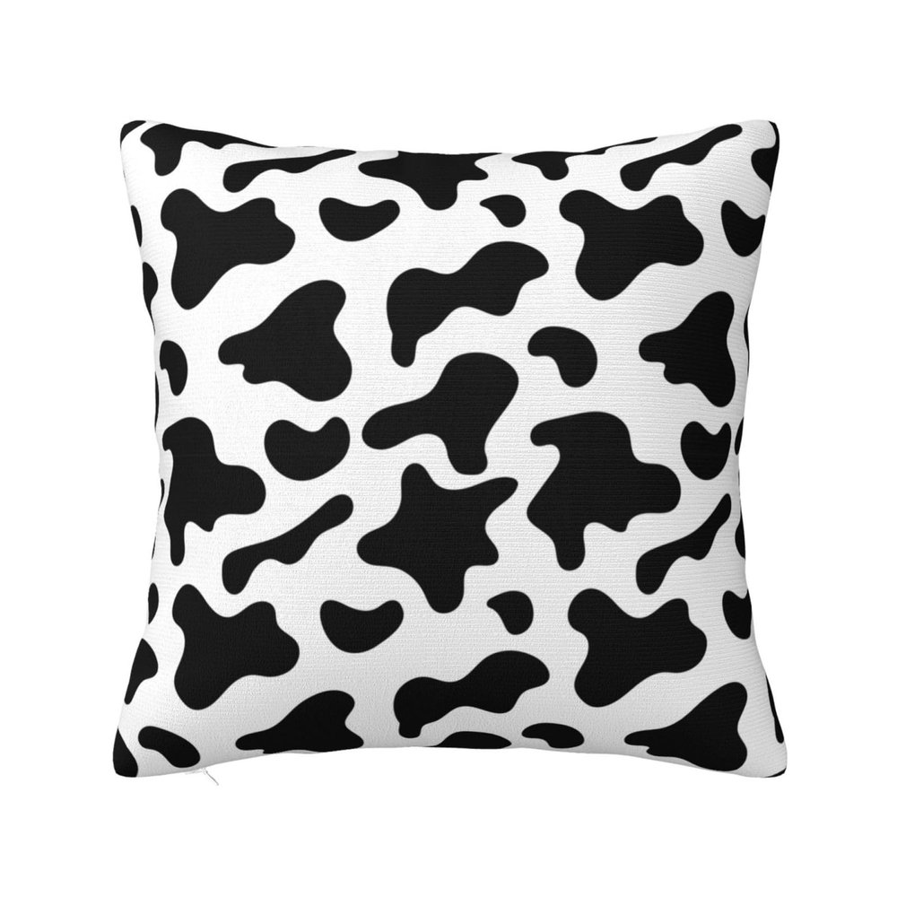Anceky Black and White Spotted Cow Pillow Cover, 20 x 20 in, with Zipper