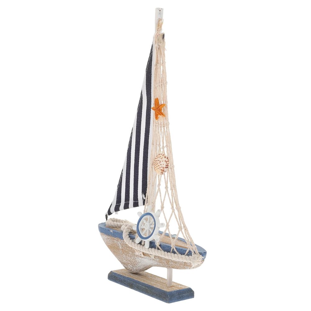 KOCKSHION 3-Piece Mediterranean Sailboat Model, Retro Tabletop Decor for Living Room, Bedroom, and Office