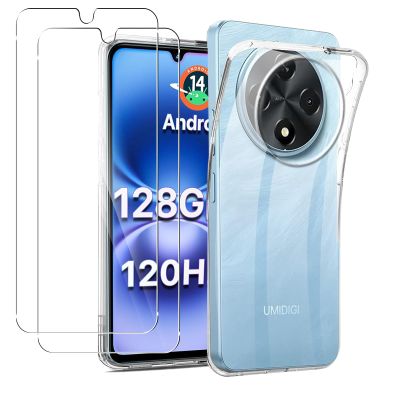 MEMELOKA Case for UMIDIGI G100/G100A with 2 Tempered Glass Screen Protectors, Ultra-Thin Clear TPU Case