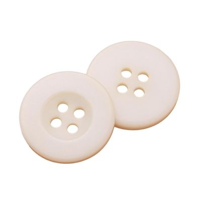 30 Round Resin Buttons, 4-Hole, Beige, 18 mm