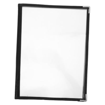 PRETYZOOM Transparent PVC 6-Page Menu Folder with Protective Corners
