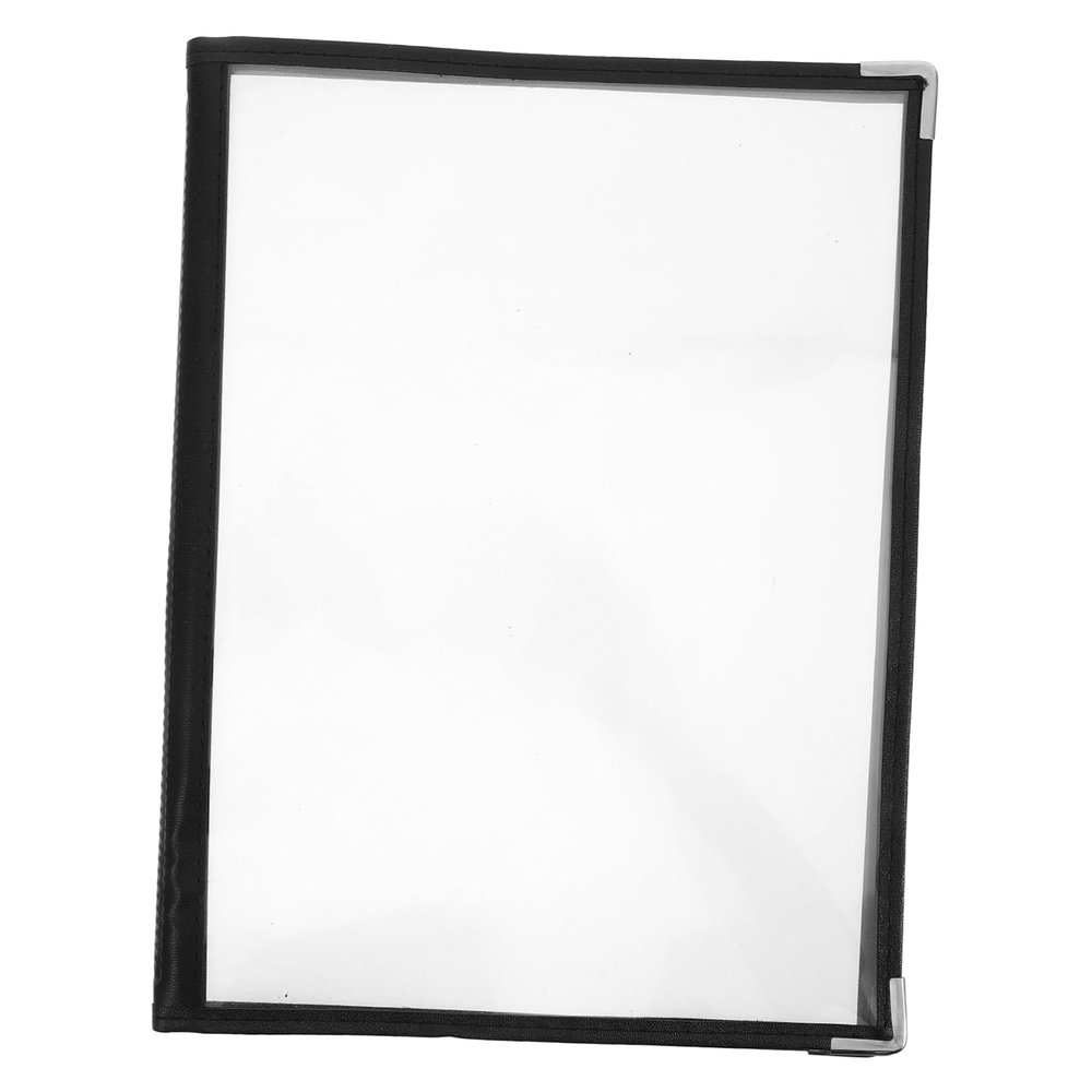 PRETYZOOM Transparent PVC 6-Page Menu Folder with Protective Corners